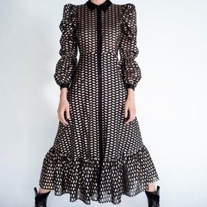 Zara Black & Gold Midi dress